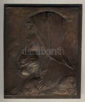 DN Madonna a kis Jézussal szögletes Br plakett T:2-