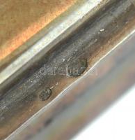 Ezüst (Ag) Kártyadoboz fa betéttel. Jelzett. Nettó: 262g, 12x17x4,5cm