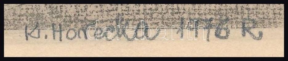 Horecka jelzéssel: Varsó, várkastély (Warszawa, Zamek). Színezett akvatinta, papír. Lap széle kissé ...