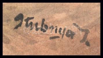 Olvashatatlan jelzéssel: Rakodómunkások. Akvarell, papír, 23,5×23 cm