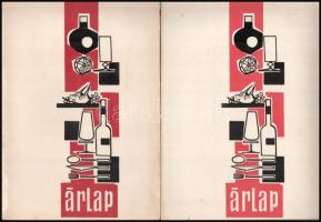 cca 1960-70 10 db retro éttermi étlap