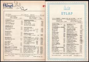 cca 1960-70 10 db retro éttermi étlap