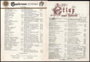 cca 1960-70 10 db retro éttermi étlap