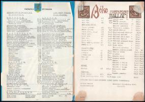 cca 1960-70 10 db retro éttermi étlap