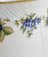 Hollóházi szedermintás kaspó, matricás porcelán hibátlan, jelzett, m: 16cm, d: 19 cm