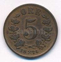Norvégia 1876. 5ö Br T:2-,3 Norway 1876. 5 Öre Br C:VF,F Krause KM#349