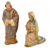 2 db antik biedermeier játék jászol figura kőpép, enyv, kőpor. kopásokkal 8 cm, 10 cm