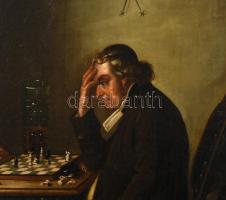 C. Haag, XIX. századi német festő: Sakkozók. Olaj, vászon. Jelezve balra lent. Minimális restaurálás...