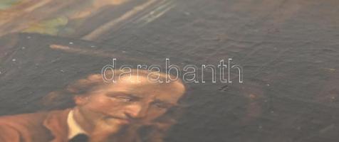 C. Haag, XIX. századi német festő: Sakkozók. Olaj, vászon. Jelezve balra lent. Minimális restaurálás...