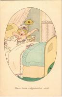 Muss denn aufgestanden sein? / Children art postcard, girl. M. Munk Vienne (Wien) Nr. 905. s: Ray