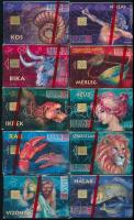 1995-1996 10 db különféle MATÁV horoszkópos telefonkártya, bontatlan csomagolásban