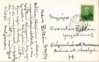 1939 Veszprém, Laczkó Dezső szobor. Hátoldalon az alkotó Medgyessy Ferenc levele és aláírása. photo