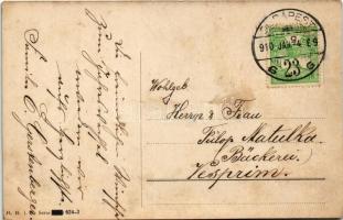 1910 Budapest XIV. Városliget, Vajdahunyad vára. Glückliches Neujahr! Újévi üdvözlet. Emil Gerstenbe...