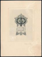 Horváth Endre (1896-1954): Ex libris Paul Grossmann. 2 db Rézkarc, papír, jelzett, egyik lap széle s...