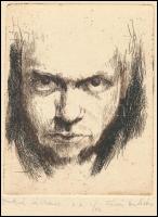 Váczi András (1967- ): Portré. Rézkarc, számozott művészpéldány E.A. I/XV. Jelzett 11x8,5 cm