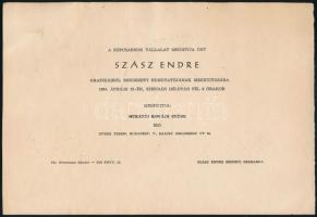 Szász Endre (1926-2003): Lányarcok 1964. Kiállítási meghívó borítója. Rézkarc, papír. Jelzett a dúco...