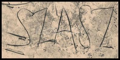 Szász Endre (1926-2003): Lányarcok 1964. Kiállítási meghívó borítója. Rézkarc, papír. Jelzett a dúco...