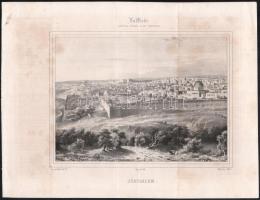 1841 Jerusalem litografia. 21x15 cm Hajtva.