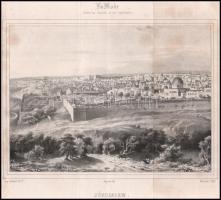 1841 Jerusalem litografia. 21x15 cm Hajtva