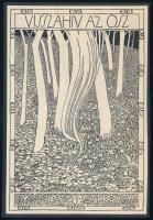 1908 Kozma Lajos (1884-1948): Visszahív az ősz, klisé, papír kartonra kasírozva, jelzett a dúcon, 17x11 cm