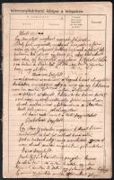 cca 1900-1910 Kézzel írt receptfüzet, a Fehér Kereszt Országos Lelencház Egyesület nyilvántartó könyvének lapjaira írva, kissé sérült, laza fűzéssel