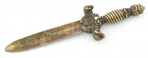 Bronz levélbontó kés (1919-1939) Kopott, h: 20cm