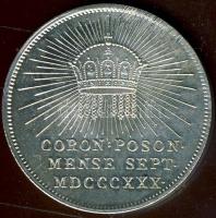 1830. Pozsonyi koronázási zseton Ag I.Ferenc-V.Ferdinánd T:1/2