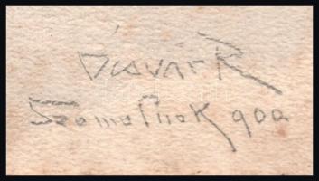 Ócsvár Rezső (1877-1968): Szomolnok (Smolnik), 1900. Akvarell, karton, jelzett, kissé foltos, paszpa...