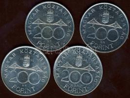 1993-94. 200Ft Ag "Deák/MNB" (4x) T:2,BU