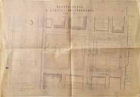 cca 1949-1953 A Csepeli Kultúrház helyszínrajza, 1:1000, 42x62 cm