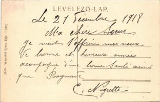 1918 Baja, Vörösmarty utca, Központi kávéház, Polgár Nándor fodrász, üzletek