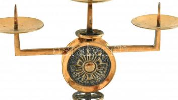 Szabó Gyula (?-): Retro iparművész réz gyertyatartók 2 db. 24x21 cm