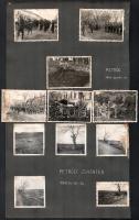 1941 Petrőc, csatatér, vágott albumlapokra ragasztott fotók, némelyik felületi sérüléssel, 25 db, 6×...