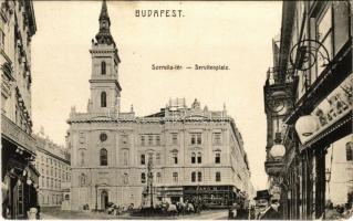 1908 Budapest V. Szervita tér, Lang M. és Zelenkai üzlete (EM)