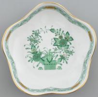 Herendi tálka Fleurs des Indes mintás. Kézzel festett porcelán. Kopott. Jelzett. d: 14 cm