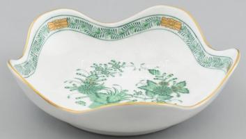 Herendi tálka Fleurs des Indes mintás. Kézzel festett porcelán. Kopott. Jelzett. d: 14 cm