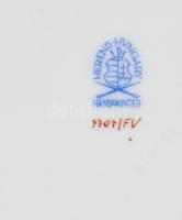 Herendi tálka Fleurs des Indes mintás. Kézzel festett porcelán. Kopott. Jelzett. d: 14 cm