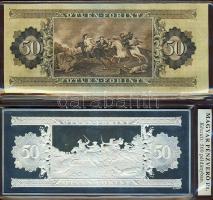 1989. 50Ft-os bankjegy Ag imitációja 7oz/217,73g T:PP hozzá 1983. 50Ft T:I Egyben, eredeti vákumcsom...