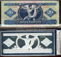 1975. 20Ft-os bankjegy Ag imitációja 7oz/217,73g T:PP hozzá 1980. 20Ft T:I Egyben, eredeti vákumcsom...