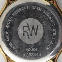 Raymond Weil női kvarc karóra. Elemmel, működő állapotban. aranyozott fém szíjjal, kis kövekkel a sz...