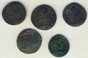 Római Császárság 5db kisbronz T:vegyes