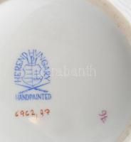 Herendi porcelán Apponyi mintás váza. Kézzel festett, jelzett, peremén hajszálrepedéssel. 23,5 cm