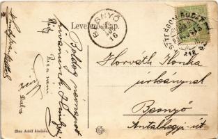 1906 Piliscsaba, Klotildtelep, villa részlet, vasútállomás. Blau Adolf kiadása + "ESZTERGOM - B...