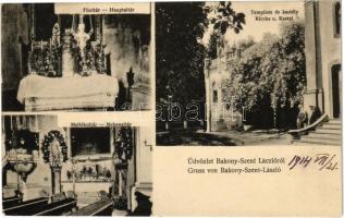 1914 Bakonyszentlászló, Templom és kastély, főoltár, mellékoltár, belső (EK)