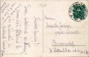 1935 Nagymaros és Visegrád látképe + "PARKAN-NANA - BUDAPEST 2 A" vasúti mozgóposta bélyeg...