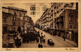 Napoli, Naples; Via Roma / street view, automobile, Hotel Univers (small tear)