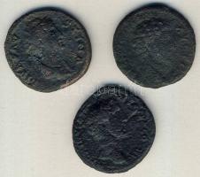 Római Császárság ANTONIUS PIUS, FAUSTINA, MARCUS AURELIUS (apa,anya,fiú) 138-160. 3db klf bronzpénz T:3/4