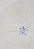 Herendi Oriental Garden mintás tálka, jelzett, ragasztott, kopott, 13,5x9,5cm