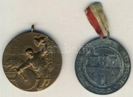 1924. "B.P.L.E.-Vadászcéltábla" Br díjérem T:2 + 1925. "Iparkiállítás-Sopron" ffém emlékérem, szalaggal T:2-/3+