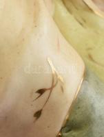 Royal Dux: Arab vadász. Színesen festett aranyozott fajansz. Kopott, restaurált, sérült. Jelzés nélk...